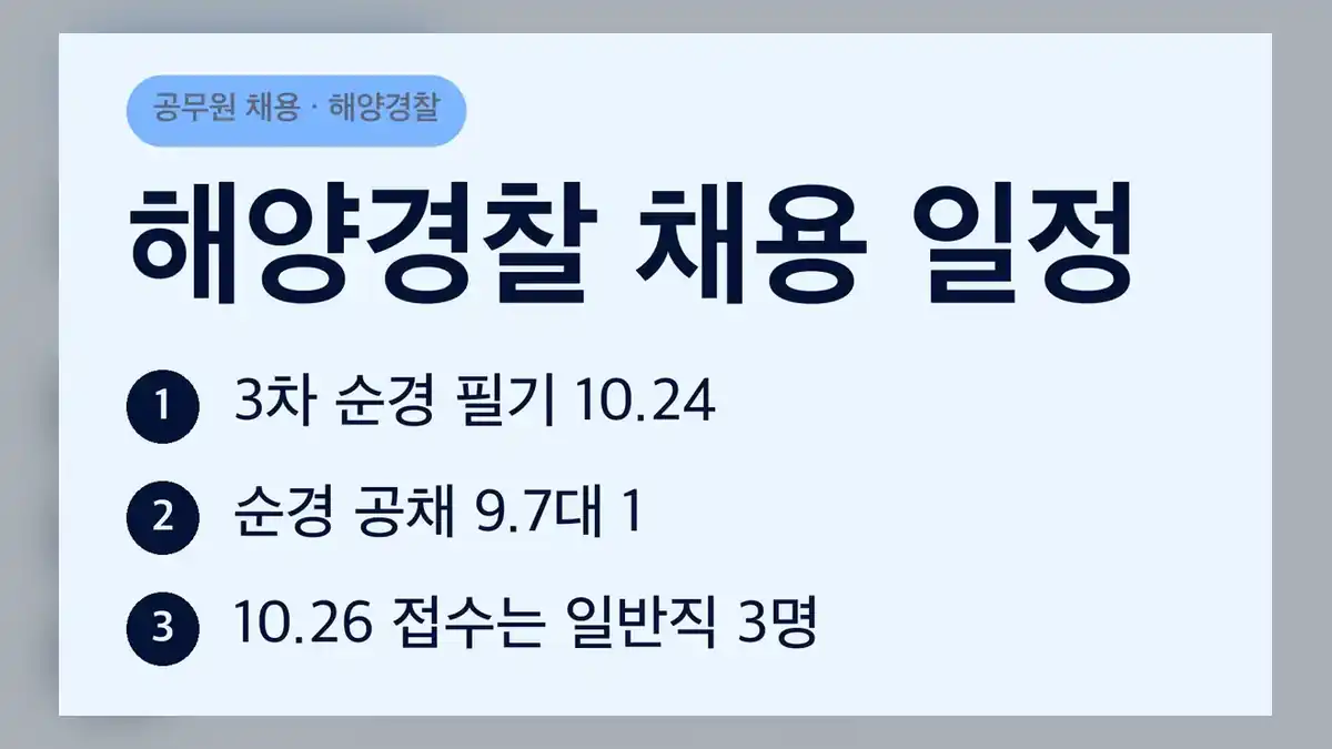 해양경찰 채용 2026, 지금 진행 중인 공고 두 가지