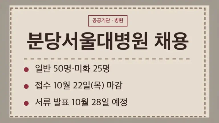 분당서울대병원 채용 공고 3건 한눈에 보기