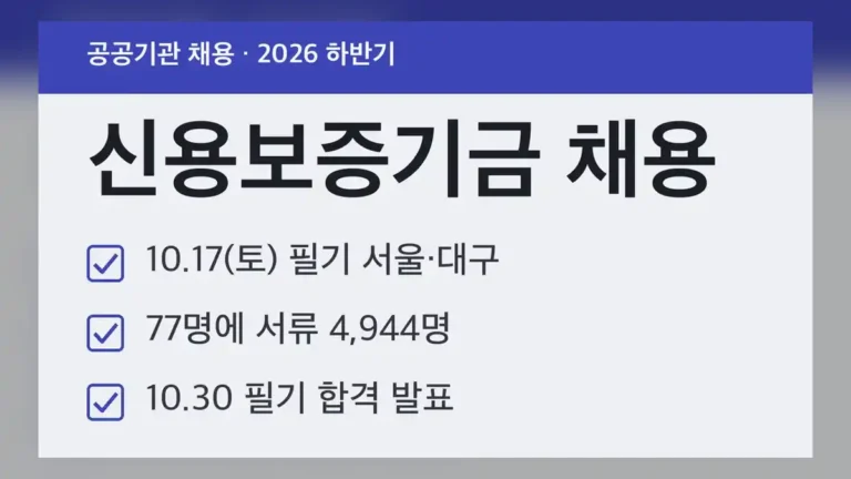 신용보증기금 채용 2026 하반기 일정