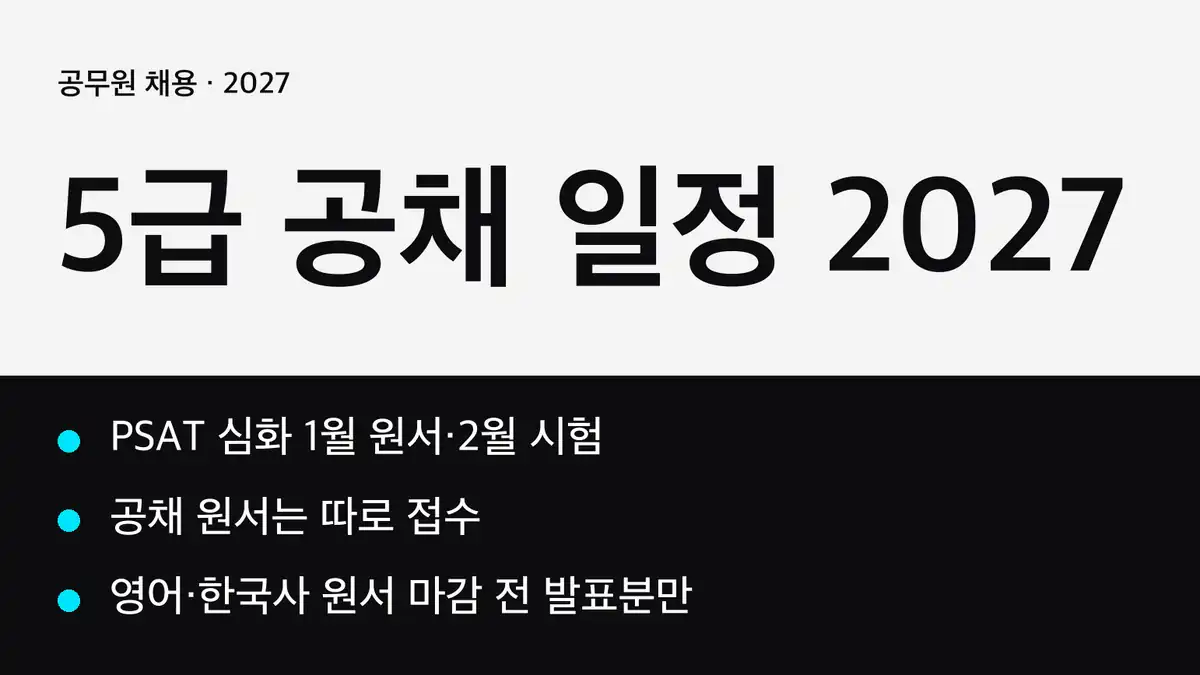 5급 공채 일정 2027, 지금까지 발표된 것