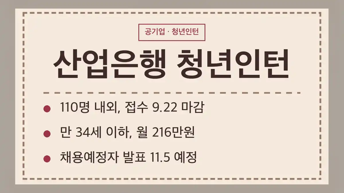 산업은행 청년인턴 지원자격, 2026 3차 공고 한눈에 보기