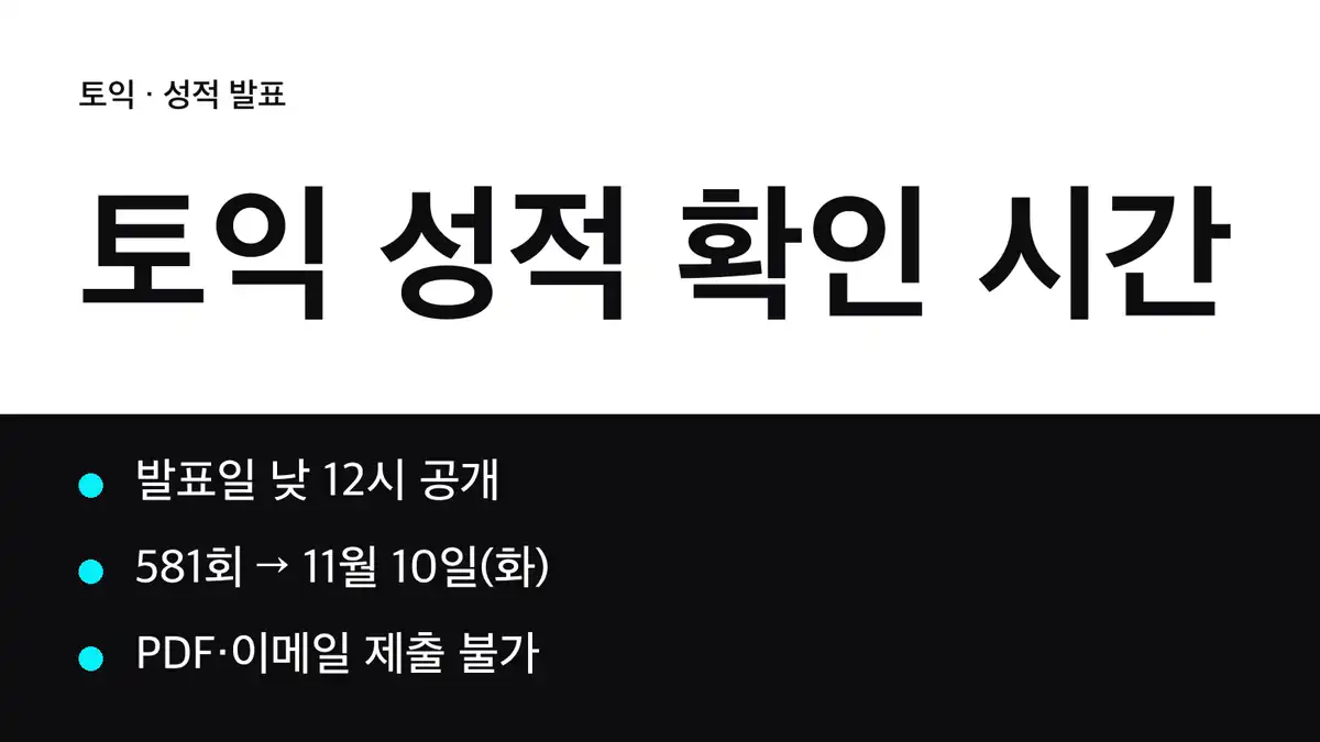 토익 성적 확인, 회차별 발표일