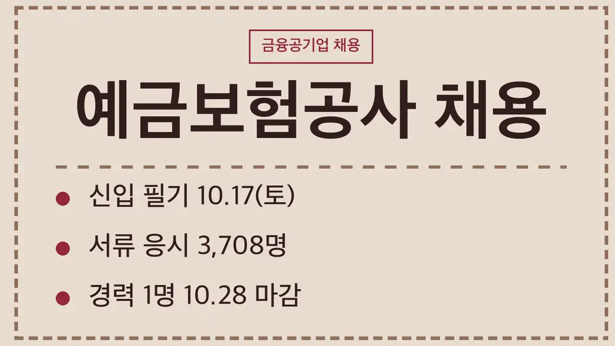 예금보험공사 채용 2026, 지금 열린 공고와 진행 중인 공고